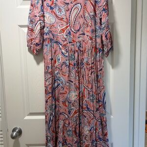 Elegant Paisley Long Sleeve Dress